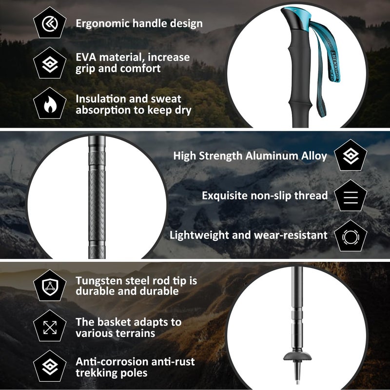 yolid Tactical Walking Stick,Prime 15-in-1 Hiking Pole, Adjustable Multipurpose Tactical Hiking Stick for Men Women Outdoor Adventure - Image 3